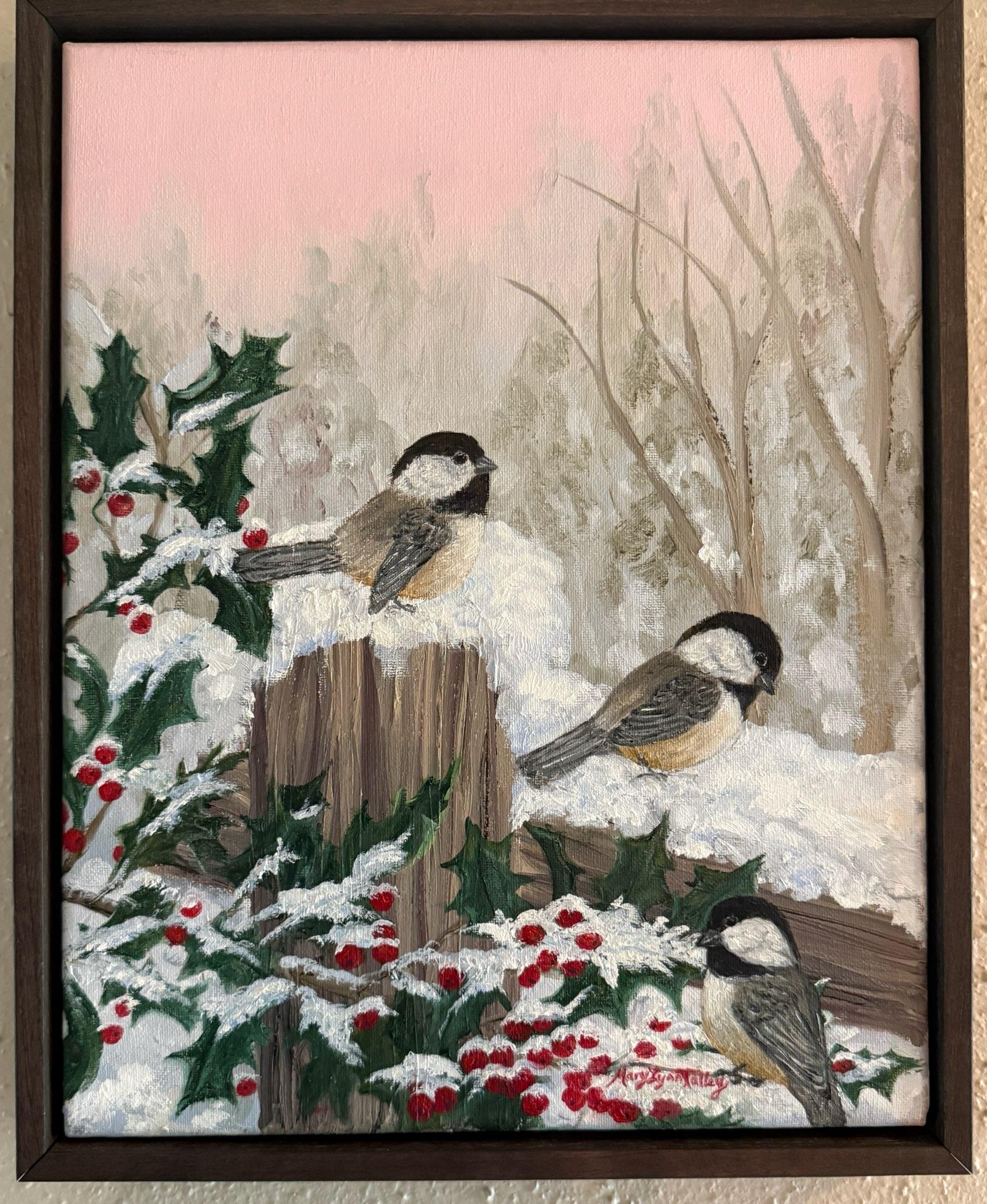 Framed Christmas Chicadees